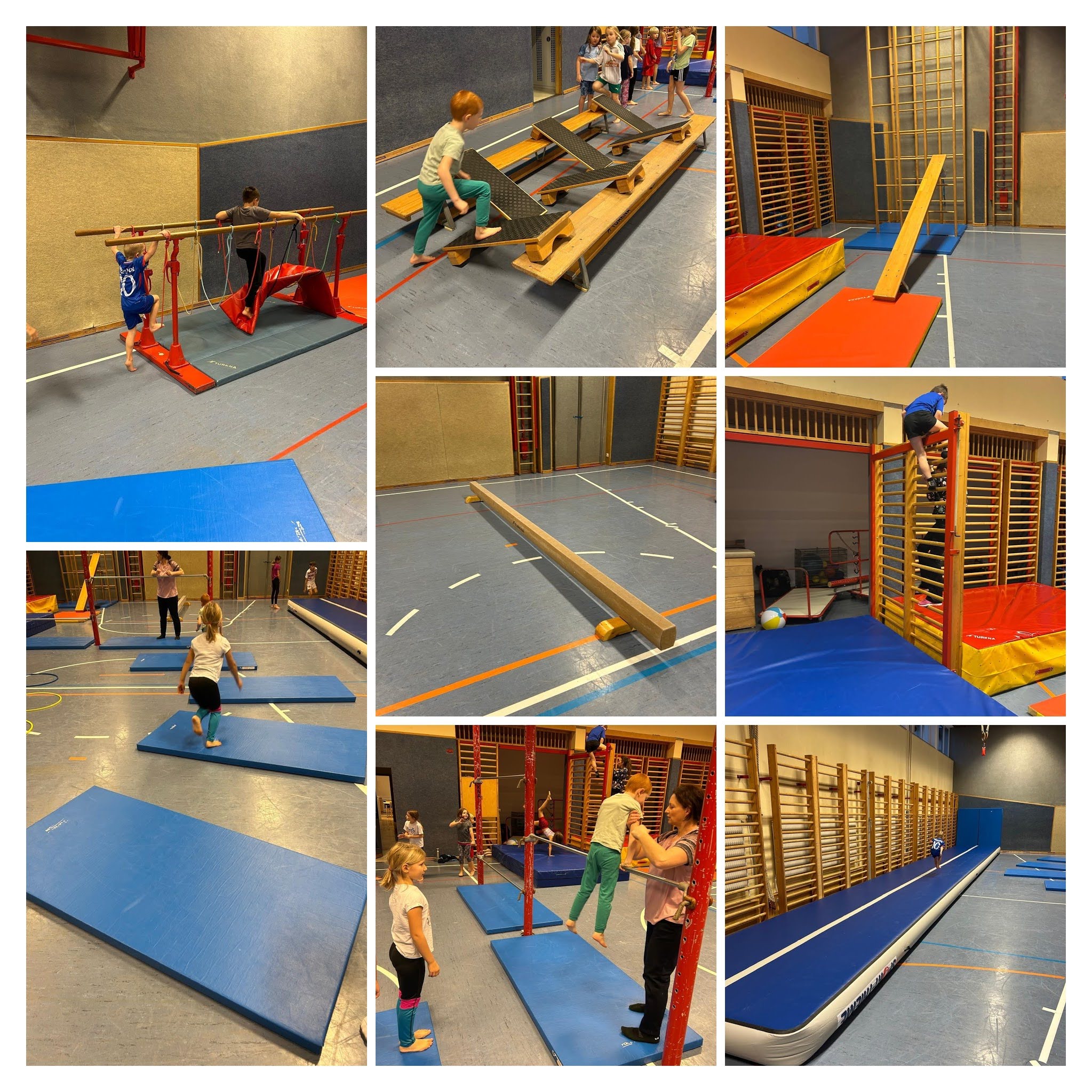 Air-Track und Ninja-Parcours Turnstunde